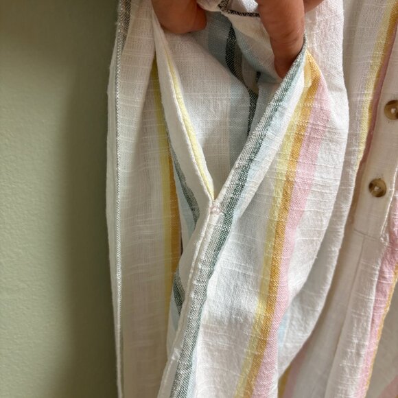 Billabong x The Salty Blonde Weaver Striped Jumpsuit Size M Beach Wide Leg Tie - Picture 13 of 16